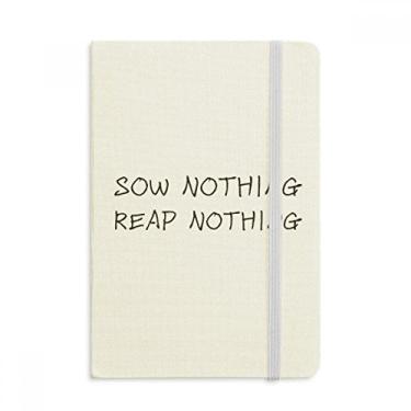 Imagem de Caderno com citação Sow Nothing Reap Nothing Oficial Tecido Rígido Diário Clássico