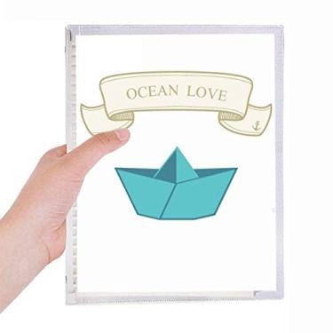 Imagem de Caderno de papel dobrável para barco Ocean Love Sea Sailing com folhas soltas e diário recarregável