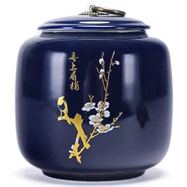 Imagem de Pote de chá lacrado de cerâmica criativo ameixa magpies recipiente de comida doce recipiente de armazenamento