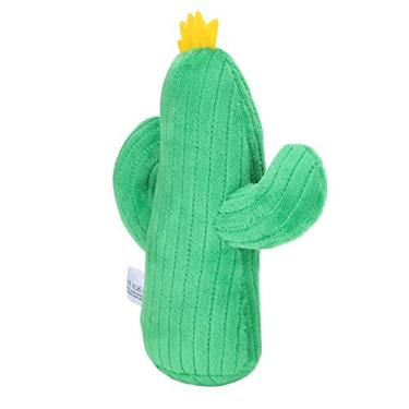 Imagem de Asixxsix Brinquedos de mastigar para cães de estimação, macio, fofo, atraente, moderno, confortável, brinquedo de pelúcia para animais de estimação, gatos e cachorros (cacto)