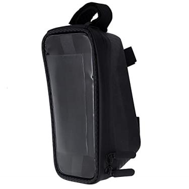 Imagem de zottel Bolsa de guidão de bicicleta, bolsa de equitação com tela sensível ao toque, resistente ao desgaste, bolsa de bicicleta de tubo superior à prova de choque EVA para motocicletas para bicicletas de estrada para bicicletas de montanha