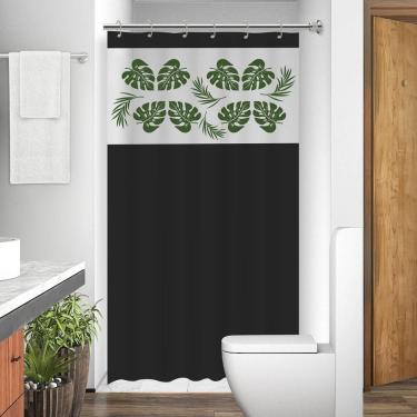 Imagem de Cortina Para Box Banheiro Com Visor Costela De Adão Com Gancho Anti Mofo Resistente Alta Qualidade Pvc Diversas Cores