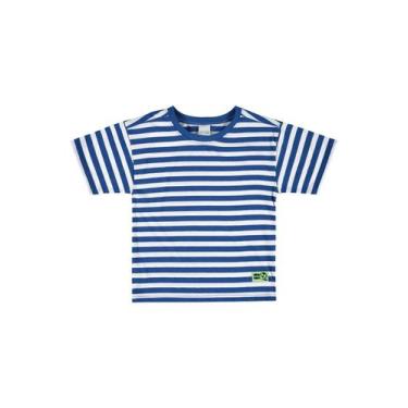 Imagem de Camiseta Infantil Menino Malwee Tradicional Listrada Azul 101977 - Mal