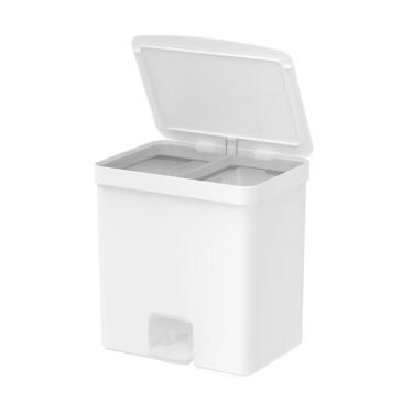 Imagem de Lixeira Com Pedal Trium 30 L Com Duplo Compartimento Branco Ou