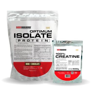 Imagem de Kit Whey Protein Optimum Isolate 900g + 100% Creatina 500g - Bodybuilders (Chocolate)
