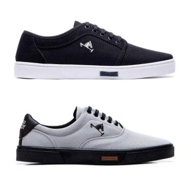 Imagem de Tênis Masculino Polo Joy Casual Em Lona Solado Reto Kit 2