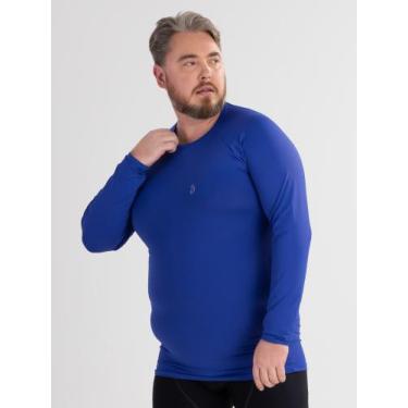Imagem de Camisa Segunda Pele Para Ciclismo Masculina Plus Size Azul Savancini (