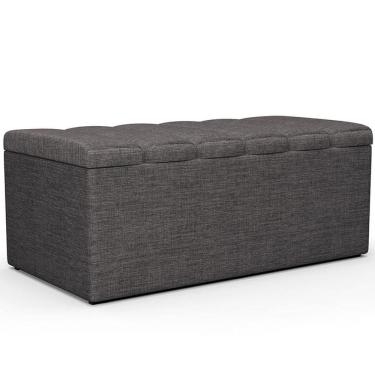 Imagem de Calçadeira Recamier Baú Solteiro 100X50 Cm Cinza Escuro