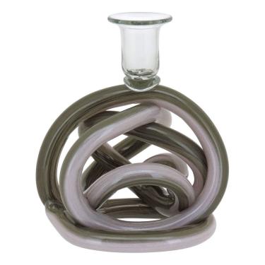 Imagem de CASTIÇAL VIDRO 16x14x14cm VERDE DECORATIVO PORTA VELA