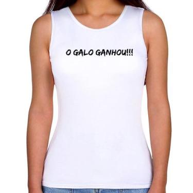 Imagem de Regata Feminina O GALO GANHOU!!! - Foca na Moda, Branco, M