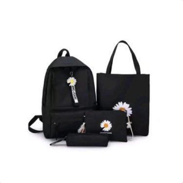 Imagem de Mochila Feminina Escolar Faculdade Bolsa Casual Chaveiro - lojaaquitem