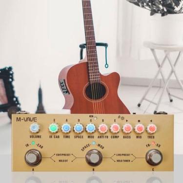 Imagem de Pedaleira De Efeito Para Acústica M-vave Cube-baby Ac Creme  Processad