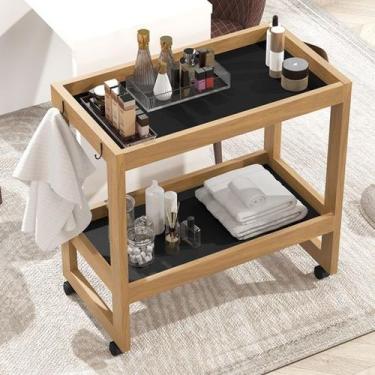 Imagem de Carrinho Multiuso Orfeu com Rodizios Ambientes Preto - Comprar Moveis 
