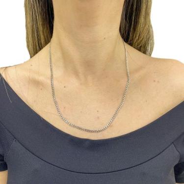 Imagem de Colar Cordão Grumet Feminino Aço Inox Prata 50cm - Papillon Semi Jóias