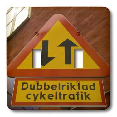 Imagem de 3dRose lsp_82591_2 Suécia Estocolmo. Gamla Stan. Road Signs Eu28 Iho0013 Inger Hogstrom Interruptor duplo