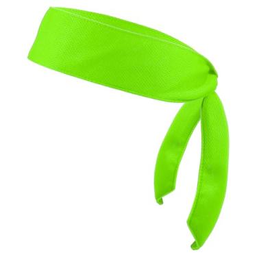 Imagem de PATIKIL Faixa de cabeça com laço de cabeça, bandana Ninja Karate ajustável, esportiva, com absorção de suor, para exercícios físicos, corrida e ioga, verde fluorescente