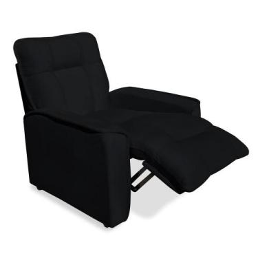 Imagem de Poltrona do Papai Reclinável para Descanso Veludo Preto - Porto Decor