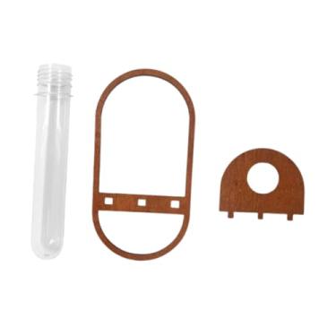 Imagem de Fenteer Estação de propagação de plantas em vaso hidropônico Decoração para casa e escritório Suporte de parede Prateleira de madeira, Prateleira Oval