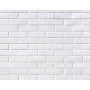 Imagem de Papel Adesivo Pedra Tijolo Tijolinho branco pe97 Lisa 3D Banheiro Sala