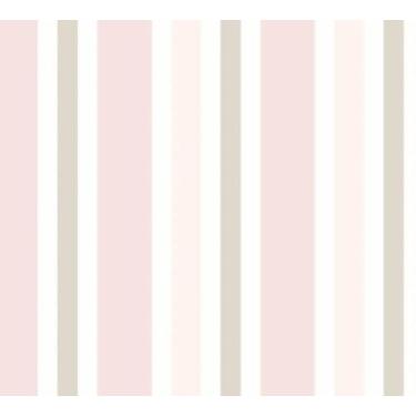 Imagem de Papel de Parede Quarto Menina Bebe Listrado 105 Rosa Lavável - IC DECO