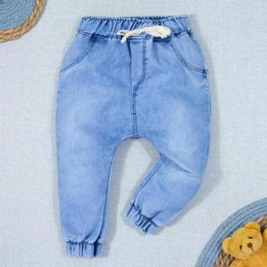 Imagem de Calça para Bebê Jeans Jogger Azul Claro - Era Uma Vez, Jeans, 6-9M