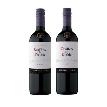 Imagem de Kit Vinho Casillero Del Diablo Merlot Tinto Seco 750ml 2uni - Concha Y