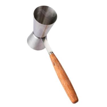 Imagem de Jigger Dosador Duplo Barman Inox Cabo de Madeira 25/50ml - Clink, Inox
