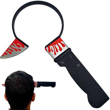 Imagem de Faca De Mentira Transpaçada Na Cabeça Fantasia Morto Vivo - AHLComerci