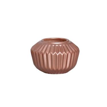 Imagem de Cachepot Decorativo em Cerâmica Home Modelo Frizo Rose Gold - Sara Dec
