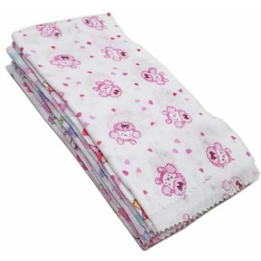 Imagem de Fralda Luxo Estampada 70x70cm Comum - Dugu, 5 Fraldas Femininas 