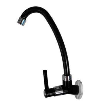 Imagem de Torneira abs preta cromada pia cozinha parede - 1167 c70 - Montelar Ac