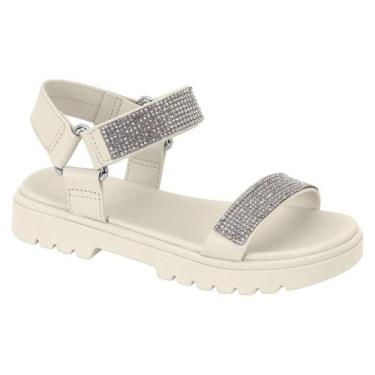Imagem de Sandália Feminina Infantil Molekinha Tratorada Strass Brilho Conforto,
