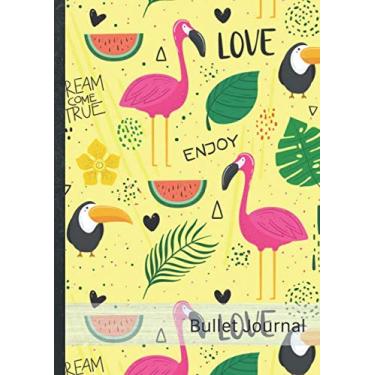 Imagem de Bullet Journal: Dot Grid Notebook Pages • Over 100 dotted pages • Design „Flamingos 121“ • Size A4 (21 x 29,7 cm) • Perfect for Planner, Bullet ... List, Writing, Sketching. Do it yourself! DIY