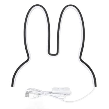 Imagem de Coelhos Orezes de Neon, Sinal de Neon, Páscoa de Coelhinho de Coelhinho Com Luzes LED Com USB Operado, Luz de Néon de Premissas de Negócios Para Festas de Páscoa de Natal