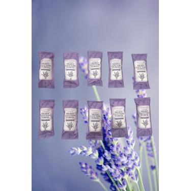 Imagem de Falcon Advanced Products Toalha branca 20 x 20 cm toalha de algodão úmida embrulhada individualmente (lavanda) pacote com 10
