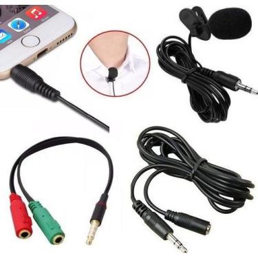 Imagem de Kit Microfone Lapela Profissional Celular Smartphone Universal Univers
