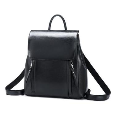 Imagem de Mochila de Couro Vintage para Mulheres - Estilo Clássico e Sofisticado