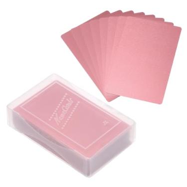 Imagem de PATIKIL Cartões de visita de metal de 0,21 mm, pacote com 100 cartões de nome em branco com gravação a laser em alumínio para cartões de presente DIY, ouro rosa
