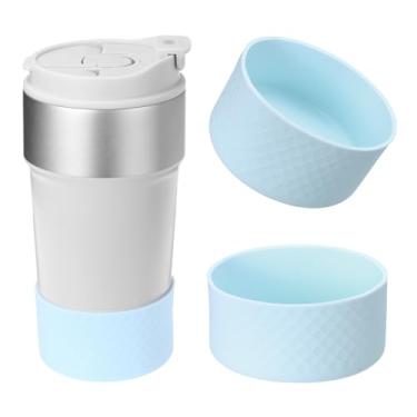 Imagem de PATIKIL Bota de silicone para garrafa de água, 2 peças, mangas protetoras de garrafa de água de 10 cm, 947 a 1,134 g, capa inferior antiderrapante, acessório protetor para garrafas de água esportivas