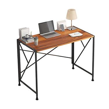 Imagem de XIANGGUI 1983 Mesa de computador moderna e resistente mesa de escritório PC notebook mesa de estudo para escritório doméstico mesa de trabalho 99 cm dobrável sem instalação, estações de trabalho em 4