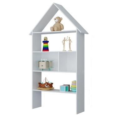 Imagem de Estante Casinha Infantil Organizadora 4 Prateleiras Branco