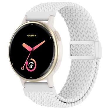 Imagem de EverAct Pulseira magnética de nylon trançado de 20 mm compatível com Garmin Vivoactive 6/Vivoactive 5/3/3 Music, pulseira elástica macia e elástica para Venu Sq 2/Venu 2 Plus e Forerunner 165/55/245
