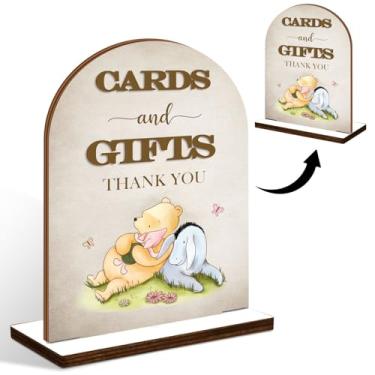 Imagem de Hatzelou Placa De Agradecimento 3D Clássica Do Ursinho Pooh, Cartões E Presentes Madeira Para Chá Bebê, Mesa Casamento Com Suporte Impressão Frente Verso, Festa Perfeita