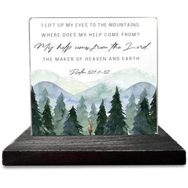Imagem de akeke Versículo Da Bíblia Salmo 121 1-2 Decoração Cristã Presentes Para Mulheres Homens Oração Colegas De Trabalho Funcionários Amigos Inspirador Positivo Escritura Placas Decorativas Mesa Gxx81