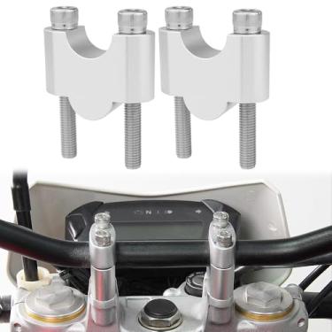 Imagem de Xitomer Elevadores de guidão de 22 mm 7/20.3 cm para motocicleta ATV Dirt Bike Handlebar Risers sem braçadeiras Apto para KLR650, Grom MSX125, KLX300 Suportes de guidão aptos para ER-5 (prata areia