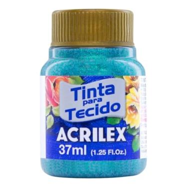 Imagem de Tintas para Tecido com Glitter Acrilex 37ml – Brilho Intenso, Alta Cobertura e Fixação a Frio para Suas Criações acabamento cintilante, alta cobertura e durabilidade superior, sendo ideais para customização de roupas, acessórios, peças decorativas e projetos artísticos em geral. (Verde Esmeralda 213