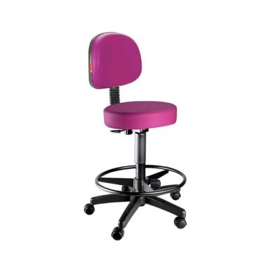 Imagem de Cadeira mocho caixa alta com rodinhas corano Rosa Pink