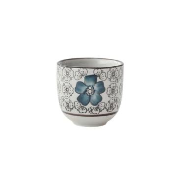 Imagem de Xícara de chá estilo japonês simples e requintada de cerâmica retrô resistente a altas temperaturas - Xícara reta Fugui azul [100 m]