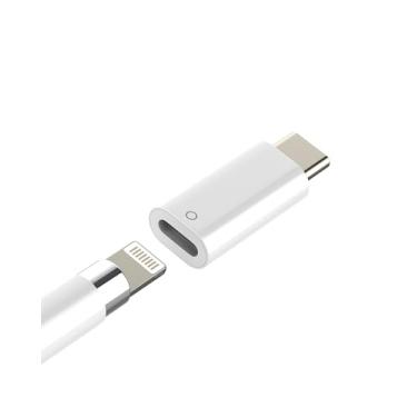 Imagem de Lightning fêmea para USB C macho para Apple Pencil adaptador de 1ª geração para iPad 10º tipo C cabo de carregamento dongle carregador de iPencil conector Bluetooth para Apple MFi certificado para