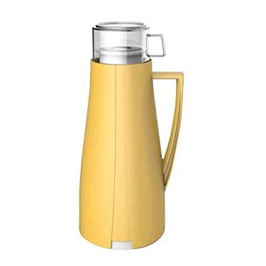 Imagem de Garrafa Térmica Café De Apertar Escritório 1 Litro Amarela